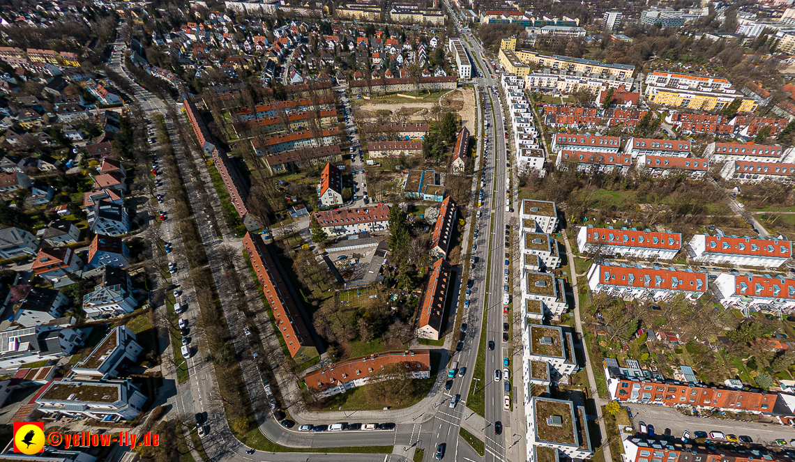 21.03.2023 - Luftbilder von der Baustelle Maikäfersiedlung in Berg am Laim